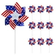 thumbnail image 1 of Darzheoy 10 Pcs 4 of July Pinwheels, Red White Blue Patriotic Windmills, 4th of July USA Flag Pinwheel, Fourth of July Accessories Party Supplies Independence Day Decor, 1 of 9