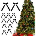 thumbnail image 1 of Darzheoy 12 Pcs Velvet Christmas Bows for Christmas Tree Rustic Crafts Gift Bows Vintage Velvet Ribbon Bows for Xmas Home Outdoor Indoor, Width of 1", 1 of 5