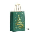 thumbnail image 1 of Darzheoy 12Pcs Christmas Kraft Gift Bags Portable Shopping Bags Tote Bags Stamping Christmas Paper Bags Party Gift Wrapping Bags, 1 of 6