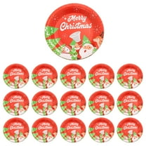 Darzheoy 16Pcs Christmas Party Paper Plates Disposable 9 inch Christmas Party Supplies Xmas Holiday Tableware for Christmas Decorations