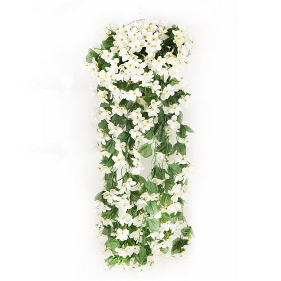 Darzheoy 2 Pack Artificial Hanging Flowers, Fake Hanging Plants Colorful Orchid Flower Bouquet for Wall Home Room Garden Wedding Indoor Outdoor Spring Decoration