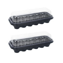 Darzheoy 2 Pack Seed Starter Tray Seedling Kits, Plant Starter Kit with Cover Dome and Base Indoor Greenhouse Mini Propagator for Seeds Growing Starting (12 Cells per Tray)
