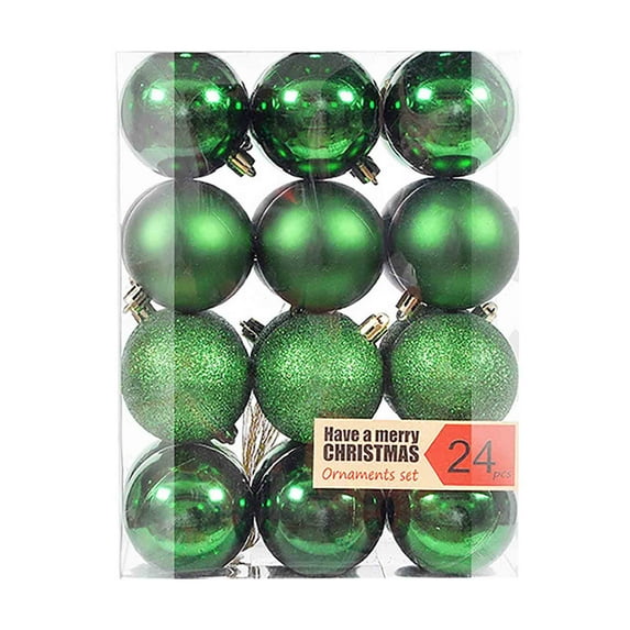 Darzheoy 24Pcs Christmas Tree Decorations Christmas Balls Hanging Decorations Christmas Plastic Balls Decoration Hanging Decoration Set 30mm