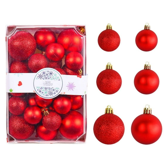 Darzheoy 26Pcs Christmas Balls Ornaments 4/5/6cm Plastic Electroplated Special-shaped Colorful Balls Christmas Set Christmas Tree Ornaments Decorative