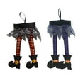 thumbnail image 1 of Darzheoy 2PCS Halloween Witch Legs 18" Plush Stuffed Orange Purple Witch Legs with Shoes Novelty Hanging Decoration for Front Door Sign Wall Hanger Wreath Halloween Party Decoration, 1 of 8