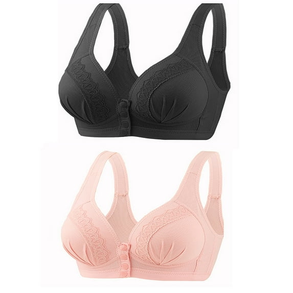 Darzheoy 2Pack Bras for Women Wire-Free Casual Solid Color Bras Vest Bra Adjustment Yoga Sports Bra L