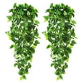 thumbnail image 1 of Darzheoy 2pcs Fake Hanging Plants 3.6ft Fake Ivy Vine Artificial Ivy Leaves for Wedding Wall House Room Patio Indoor Outdoor Home Shelf Office Decor (No Baskets), 1 of 9