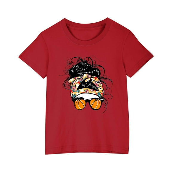 Darzheoy 3-9 Toddler Baby Boys Girls Shirt Cute Graphic Solid Short Sleeve T-Shirt Kids Print Summer Tee Tops