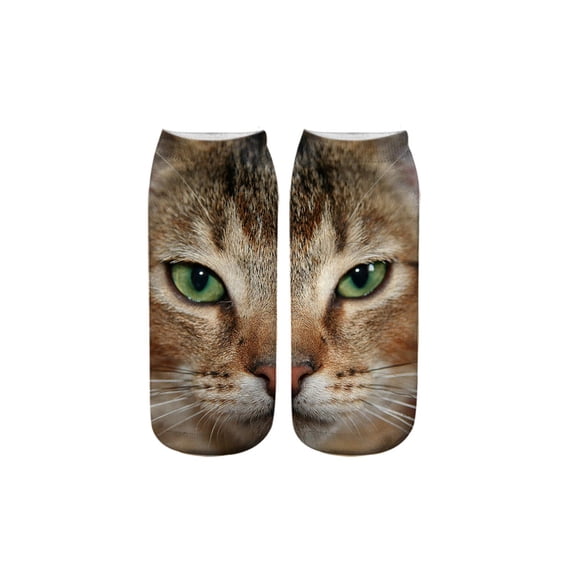 Darzheoy 3D Face Print Socks Cat Eye Design Mid-Calf Unisex Soft Breathable for Everyday Wear Gift Idea Casual Fashion Footwear