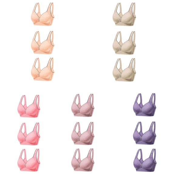 Darzheoy 3PC Women's Tank Full Cup Comfortable And Breathable Underwear Bra Wireless Bra L