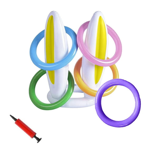 Darzheoy 4 Pack Inflatable Bunny Ears Ring for Kids Toy Gifts for Carnival Outdoor Game Easter Party Supplies 4 Color Girl Boy Easter Basket Stuffers Hat
