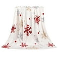 thumbnail image 1 of Darzheoy 40x50 Inch Christmas Blanket with Snowflake Print Soft Warm Flannel for Sofa Bed Camping Festival Use, 1 of 6