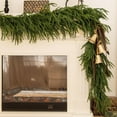thumbnail image 1 of Darzheoy 4FT Christmas Garland Norfolk Pine Garland, Artificial Faux Greenery Garland, Real Touch Winter Pine Garlands for Christmas Decorations Table Wall Fireplace Mantle Outdoor Indoor Decor, 1 of 10