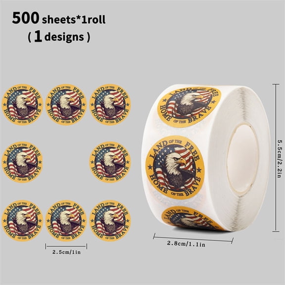 Darzheoy 4th of July Stickers, Independence Day Patriotic Gift Packaging Sealing Labels, Festive Multipurpose Label Stickers, Multipurpose Decals for Holiday Party, Clothing, Envelope, Bag