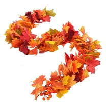 Darzheoy 5.7FT Fall Maple Leaves Garland Artificial Fake Autumn Leaf Foliage Garland Hanging Vines for Indoor Outdoor Home Holiday Wall Mantel Party Decor