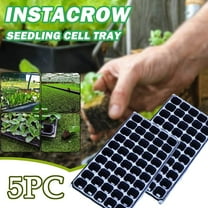 Darzheoy 5 Pcs 50 Cell Seed Starter Tray, Reusable Seed Growing Starting Tray, Gardening Germination Trays with Drain Holes for Plant Seeds Propagation, 250 Cells Total