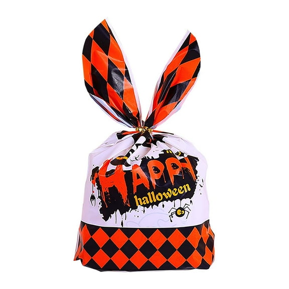 Darzheoy 50 PCS Halloween Treat Bags Candy Bags, Kids Gift Bags Goodie Bags, Cute Rabbit Ear Small Halloween Cookies Gift Bags for Halloween Party Decoration Supplies