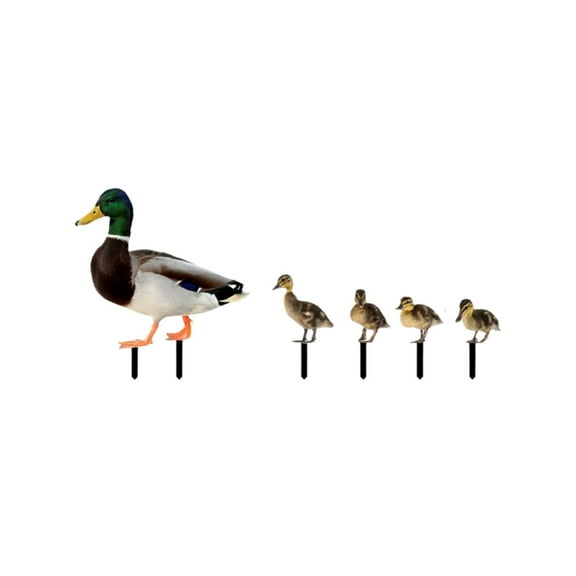 Darzheoy 5Pcs Garden Duck Stakes, Three-dimensional, Dual-sided, Yard Sign, Metal Duck Garden Stakes, Yard Art for Lawn Outdoor Decoration