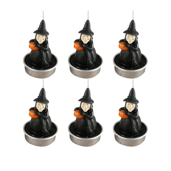 Darzheoy 6 Packs Halloween Witch Candles, Pumpkin Halloween Celebration Candles, Pumpkin Candles for Fall Thanksgiving Table Decor Home Halloween Indoor Party Decor