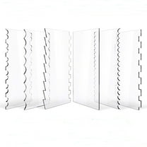 Darzheoy 6 Pieces Clear Acrylic Cake Scraper Set Cakes Smoother Scraper Cake Stripes Edge Contour Comb for DIY Icing Frosting Buttercream Cream Decorating Kitchen Baking Tool