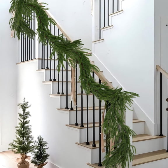 Darzheoy 6FT Christmas Garland Decorations Cedar Garland Artificial Realistic Pine Garland for Mantle Fireplace Wall Table Holiday Xmas Decor