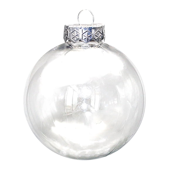 Darzheoy 6Pcs Clear Plastic Fillable Ornament Balls, Clear Hanging Ornaments Ball, DIY Plastic Ornaments Round Balls, for Decoration On Christmas Trees, Wedding, Party