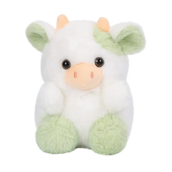 Gallickan 7.9" Cow Stuffed Animal Soft Plush Toy, Sensory Comfort Plush Throw Pillow Toy, Kawaii Plushies Hugging Toy Gifts for Kids & Adults - Green
