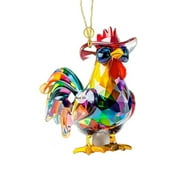 Darzheoy Acrylic Chicken Ornaments, Chicken Ornaments for Christmas Tree, Cute Colorful 2D Rooster Ornament, Chicken Christmas Decorations, Chicken Gifts for Chicken Lovers