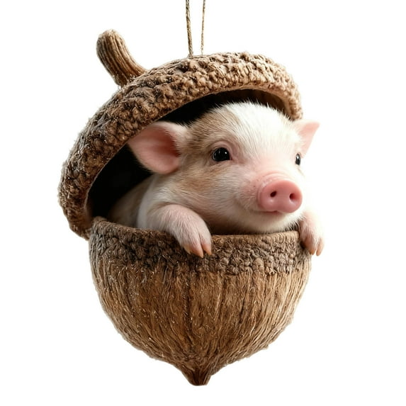 Darzheoy Acrylic Christmas Ornaments 2D Festive Hanging Pendants for Xmas Tree Decorations Holiday Decor Gift Set of 6 Assorted Designs