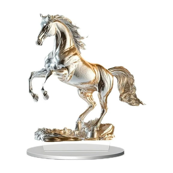 Darzheoy Acrylic Figurine Horse Design with Stand Base for Living Room Bedroom Office Desk Tabletop Decoration Modern Home Office Decor Gift Idea
