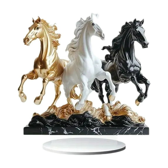 Darzheoy Acrylic Figurine Horse Design with Stand Base for Living Room Bedroom Office Desk Tabletop Decoration Modern Home Office Decor Gift Idea