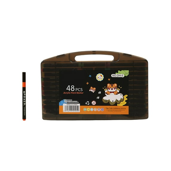 Darzheoy Acrylic Paint Pens Markers, 36 Colors Waterproof Paint Markers for Rock Painting, Fabric, Glass, Wood, Canvas, Ceramic, Non-Toxic & Odor, DIY Crafts & Art Supplies