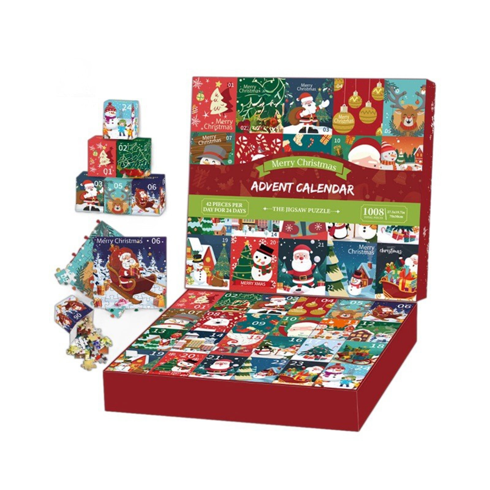 2025 Adventskalender Puzzle 1008 Teile – 24 Boxen, Weihnachtsmotiv, Für Erwachsene & Kinder, 70x50 Cm