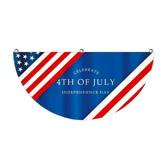 Darzheoy American Flag Patriotic Bunting USA Pleated Fan, 1.5X3 ft Large US Bunting Flags Half Fan 4th of July Decorations US Flag Banners Independence Day Memorial Day Outdoor Decor