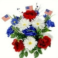 thumbnail image 1 of Darzheoy Artificial Flower Patriotic Memorial Bouquet Red White and Blue Decorations Cemetery Flowers for Grave Silk Floral Arrangement 4th of July Decorations for Table Entryway Decor, 1 of 6