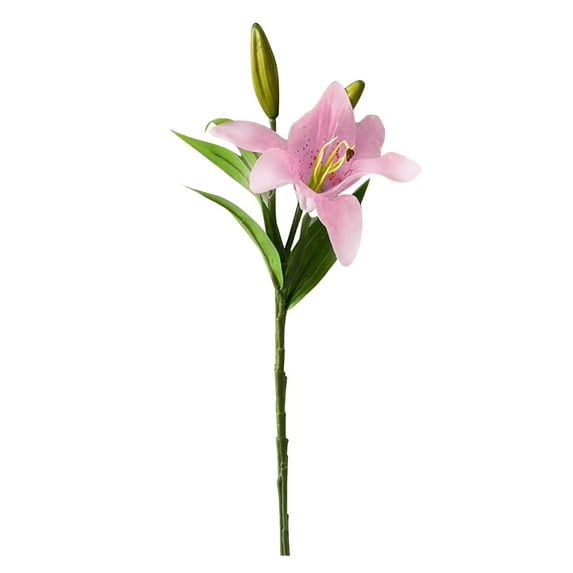 Darzheoy Artificial Lily Flowers Full Bloom Fake Latex Real Touch Artificial Flower Bouquets with 3 Heads Wedding Party Home Decor Mother's Day Gifts for Her