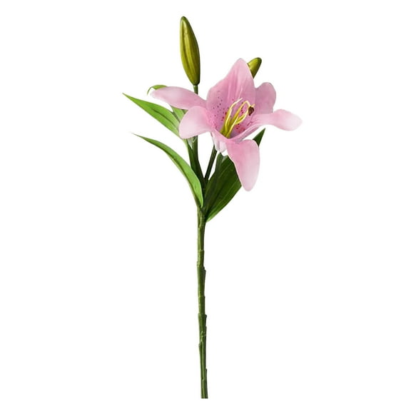 Darzheoy Artificial Lily Flowers Full Bloom Fake Latex Real Touch Artificial Flower Bouquets with 3 Heads Wedding Party Home Decor Mother's Day Gifts for Her