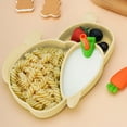 thumbnail image 1 of Darzheoy Baby Feeding Set, Silicone Divided Suction Plates for Baby, Rabbit Shapes Plate, Self Feeding Silicone Tableware, Non-Slip, Dishwasher and Microwave Safe, 1 of 6