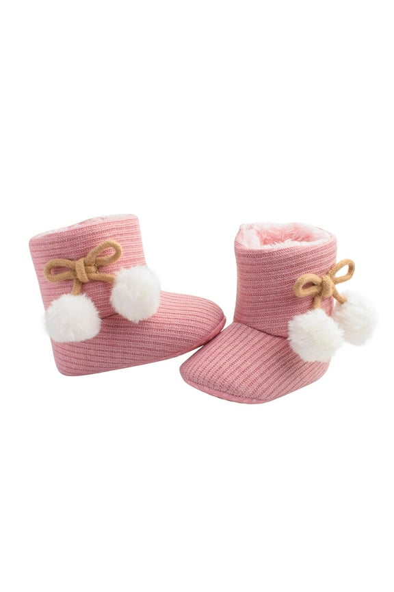 Baby Fleece Booties Newborn Warm Slippers Cozy Winter Boots Sock Shoes Infant Crib Bootie with Non-Slip Bottom 0-12 Months