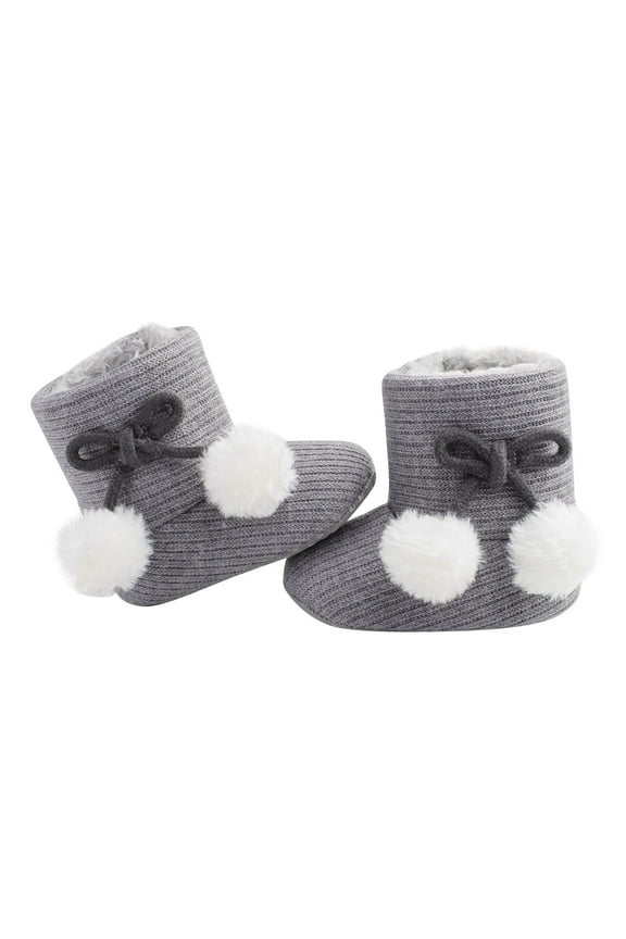 Baby Fleece Booties Newborn Warm Slippers Cozy Winter Boots Sock Shoes Infant Crib Bootie with Non-Slip Bottom 0-12 Months