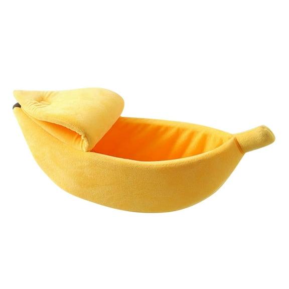 Darzheoy Banana Pet Bed, Cute Funny Fruit Bed with Removable Cushion for Dogs, Indoor Cats, Rabbits, Small Animals, Yellow