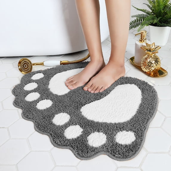Darzheoy Bathroom Rug Mat, 24" x 16", Extra Soft and Absorbent Bath Rugs, Washable Non-Slip Carpet Mat for Bedroom, Bathroom, Living Room, Machine Washable Rug (Gray)