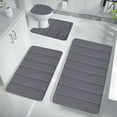 thumbnail image 1 of Darzheoy Bathroom Rugs Set 4 Piece Foam Mats with Non-Slip Bottom, Soft Absorbent Machine Washable for Toilet and Shower, 1 of 9