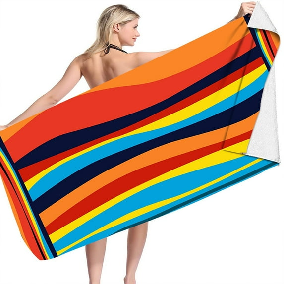 Darzheoy Beach Towel, 27 x 59 Inch Microfiber Beach Towels for Travel, Quick Dry Towel for Swimmers Sand Proof Beach Towels for Adult Kids, Cool Pool Towels Beach Accessories Absorbent Towel