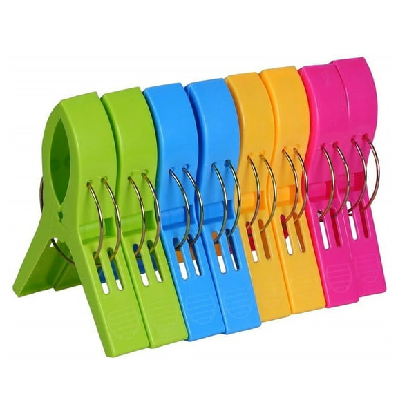 Darzheoy Beach Towel Clips, Beach Clips, Towel Clips for Beach Chairs, Heavy Duty Clothes Pins, Beach Accessories for Vacation (Multicolor-8pcs)