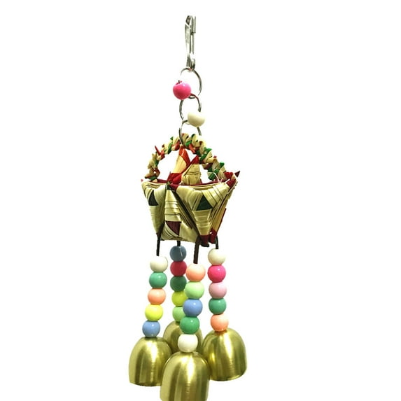 Darzheoy Bird Swing Bells Toy with Bell Chewing Hanging Toy Cage Bite for Pet Budgie Parakeet Cockatiel Conure Macaw Lovebird Parrot Finch Canary