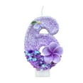 thumbnail image 1 of Darzheoy Birthday Candle for Girl, Purple Daisy Flower Birthday Party Decorations, Number Cake Candle, Purple Sequin Birthday Cake Toppers for Baby Shower Anniversary Party Supplies, 1 of 6