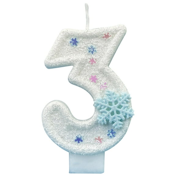 Darzheoy Birthday Candles 0-9, Snowflake Glitter Number Candles White and Blue Cake Decorations for Kids Adults Birthday Wedding Anniversary Party Supplies