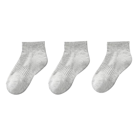 Darzheoy Boys And Girls Socks Fall And Winter 3PC Breathable Short Tube Sports Odor Proof Socks ,Solid Color Comfortable Sweat Absorbing Socks For Children,3-16 Years