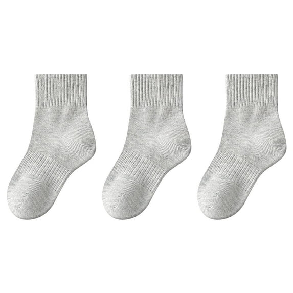 Darzheoy Boys And Girls Socks Fall And Winter 3PC Breathable Short Tube Sports Odor Proof Socks ,Solid Color Comfortable Sweat Absorbing Socks For Children,3-16 Years
